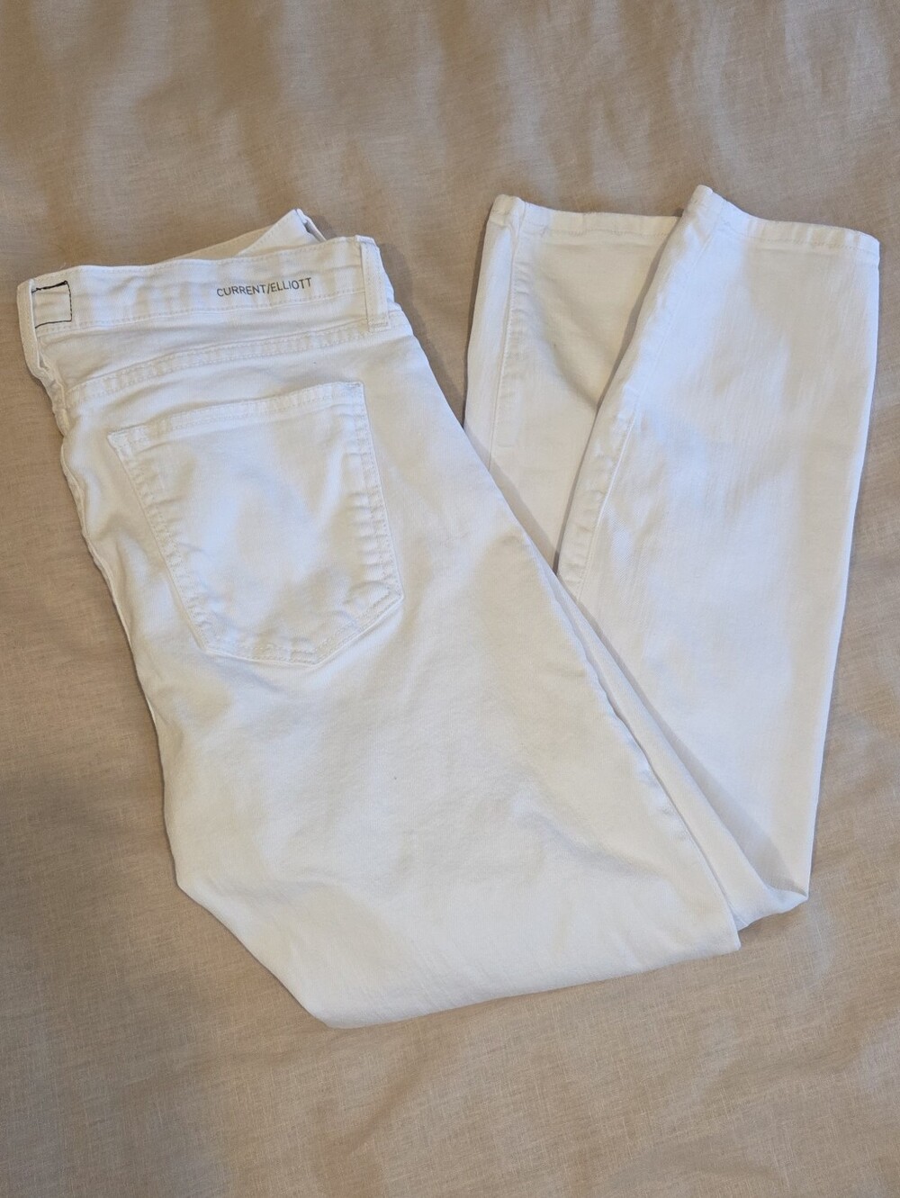 Current/Elliott White Distressed Skinny Jeans Size 32